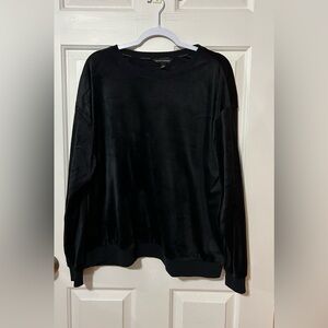 Banana Republic Sweater Womens XXL Black Velvet Crew Neck Pullover Casual